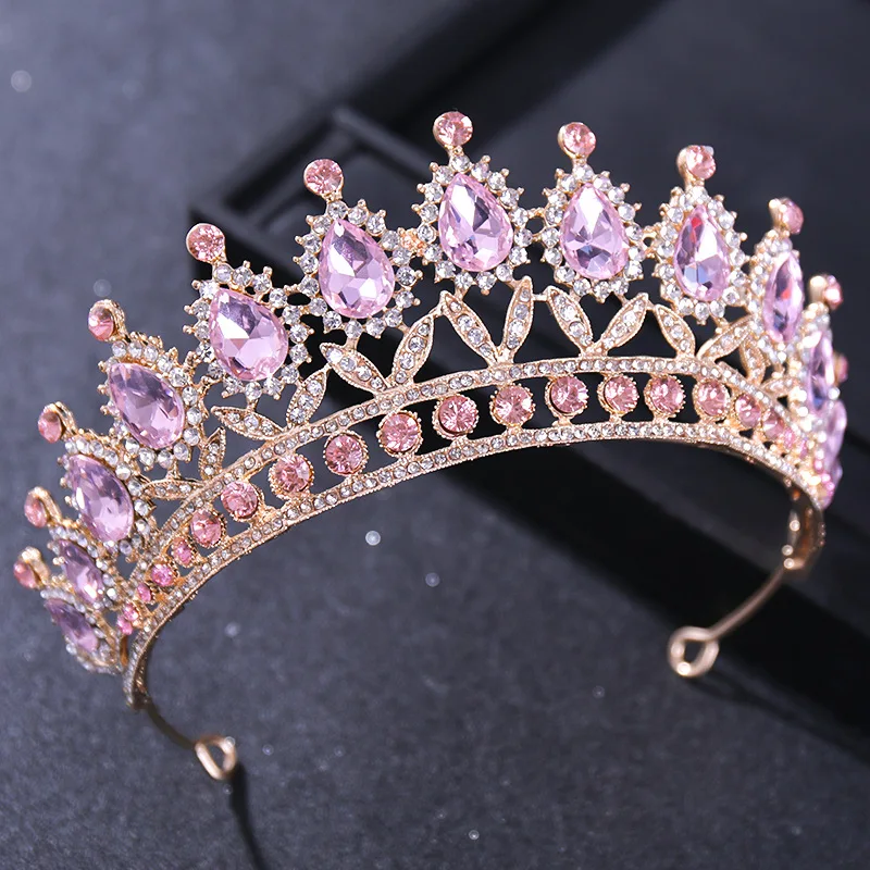2097 Luxury Rhinestone Baroque Queen Tiaras and Crowns , Handmade Wedding Handmade Baroque Rhinestone Queen Tiara: Wedding Pageant  main image 3