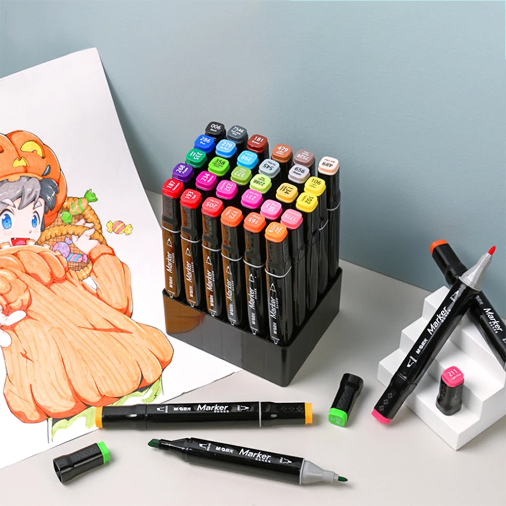 M&G Double-tip Square Art Marker Set - 168 Colors, Dual-side