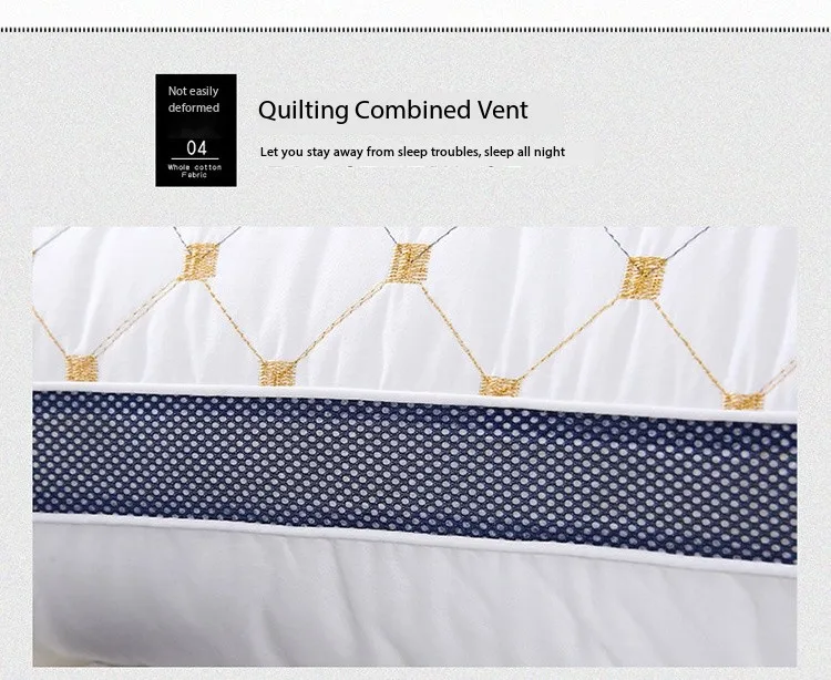 High Quality Soft Pillow 1000g 48*74 Hilton Double Line Hotel Bed