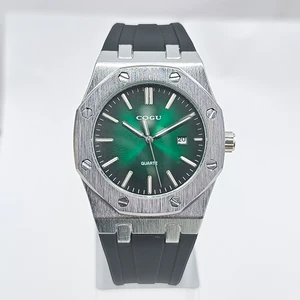 Chaxigo Ag005 Luxury Sport Quartz Watch Alloy Analog Display 43mm Dial Diameter 22mm Acrylic Band Unisex Simple 3BAR Water