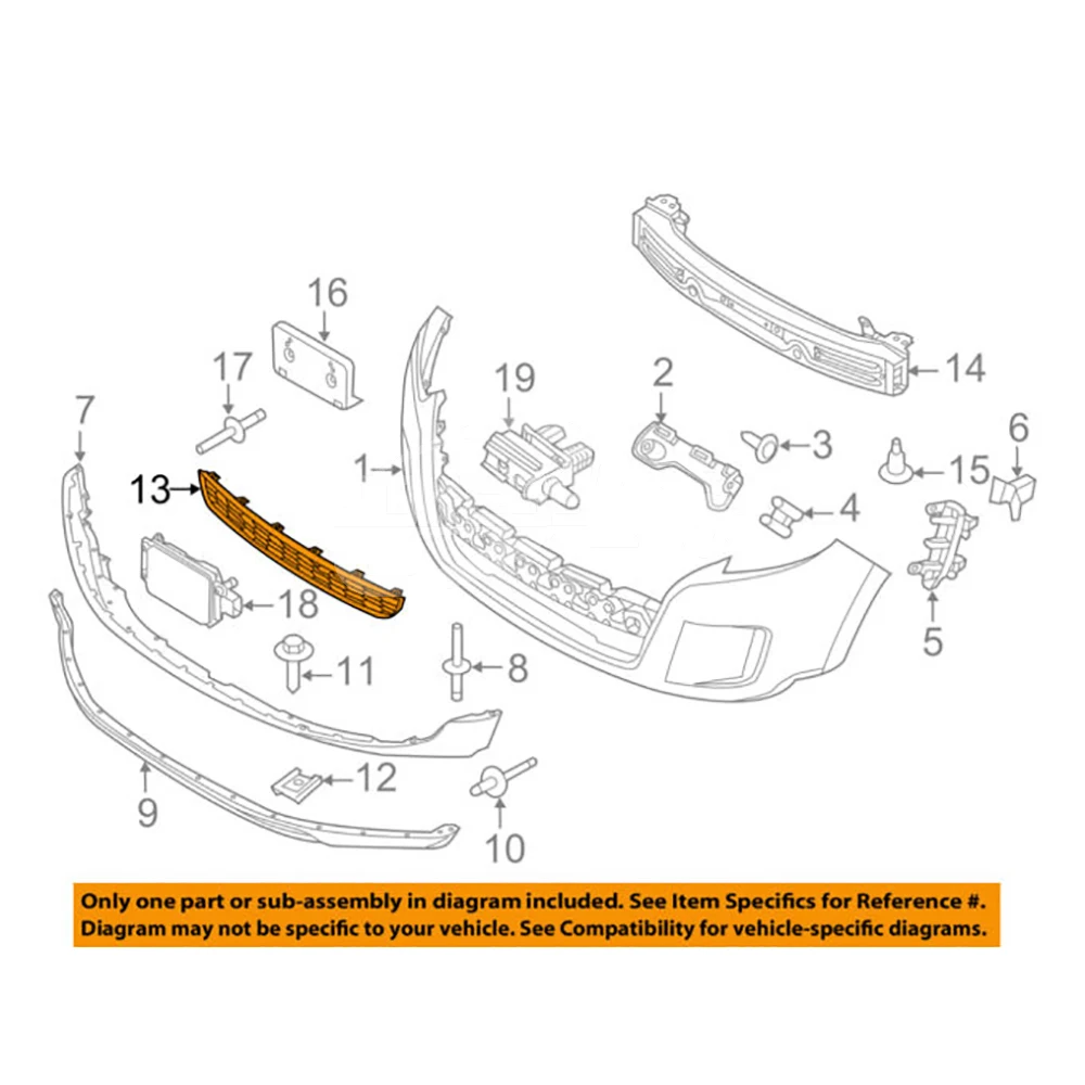 Car Grill Accessories BT4Z17K945B BT4317K945BB Black Front Bumper Lowe... — 4