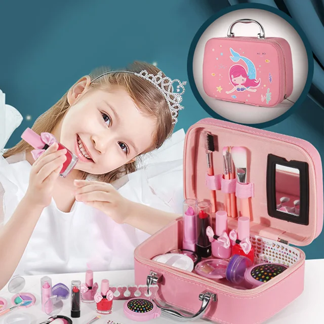 Make up Kit Pretend Play Kids Makeup Set for Kids Girl Kids Cosmetics  Beauty Set Toys Makeup Bag Kit Toy for Girl Cosmetic