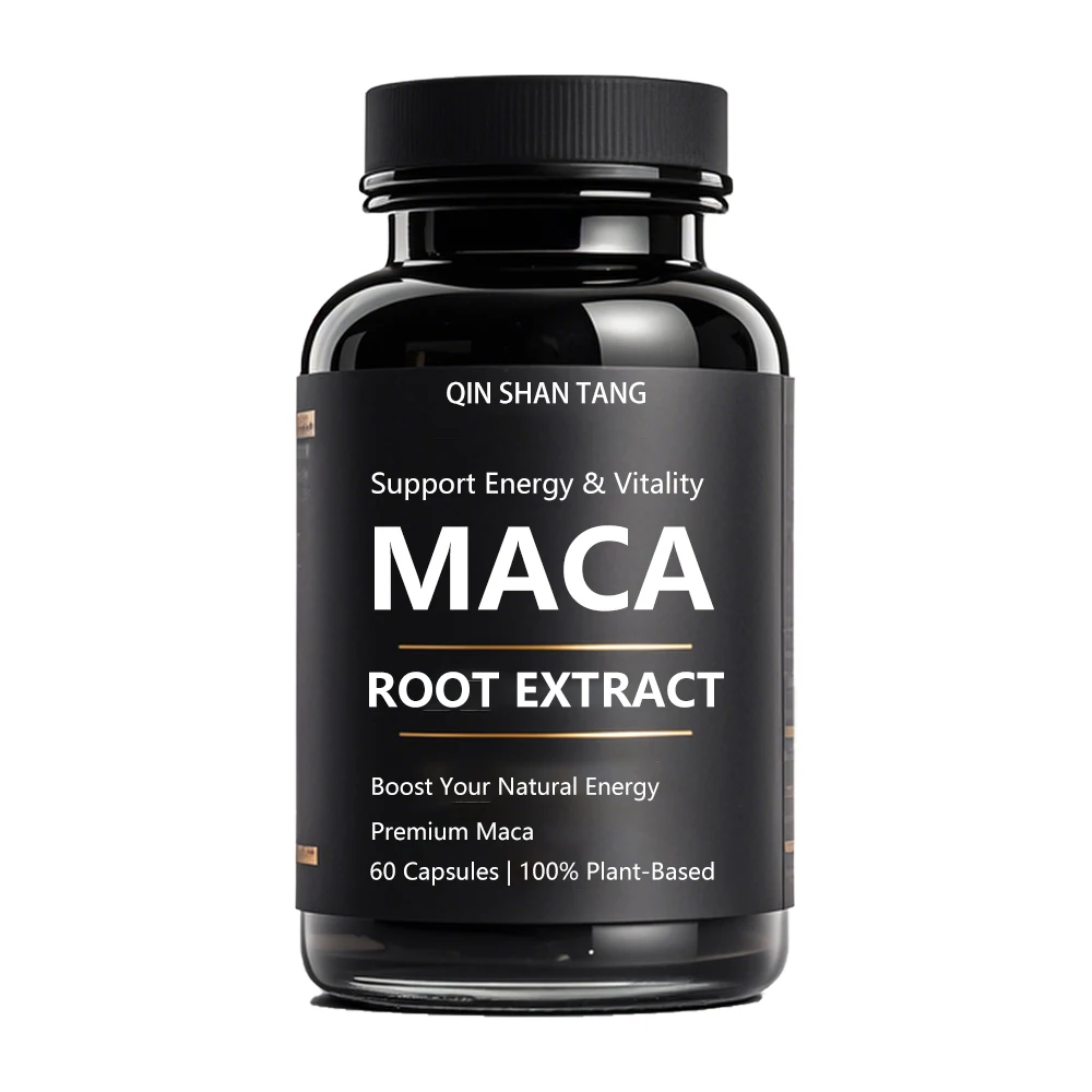 Qinshantang Private Labels Oem Sexmax Energy Boost Black Maca and Ginseng Strong Man Capsules