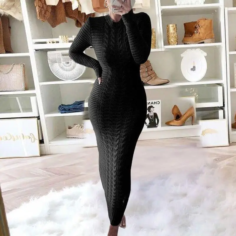 Shop Our Stylish Long Sleeve Sweater Dress Maxi Collection