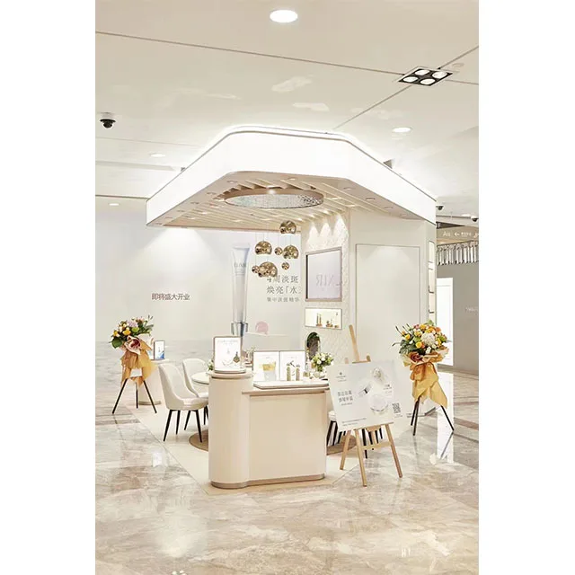 New Design White Makeup Store Counter Cabinet Display for Outlet Store