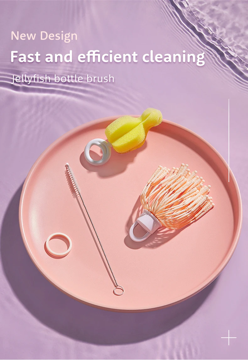 New Design 360 Degree Milk Bottle Cleaning Brush Kit For Bottle