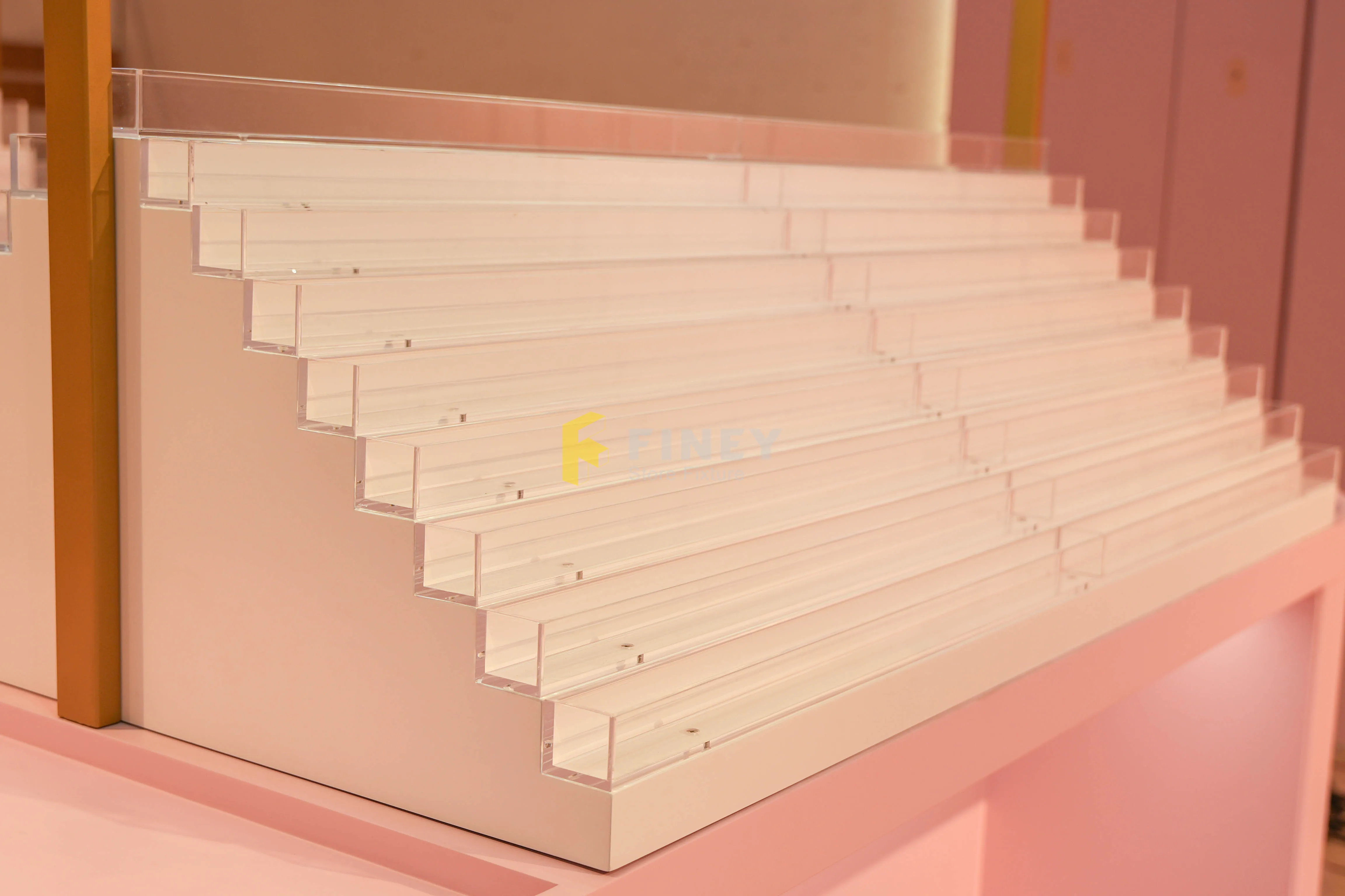 Factory Customized Cosmetic Center Island Display Table Mask Rack Multi-layer Storage Rack