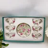 Lotus small cup gray plate-6 cups 6 plates