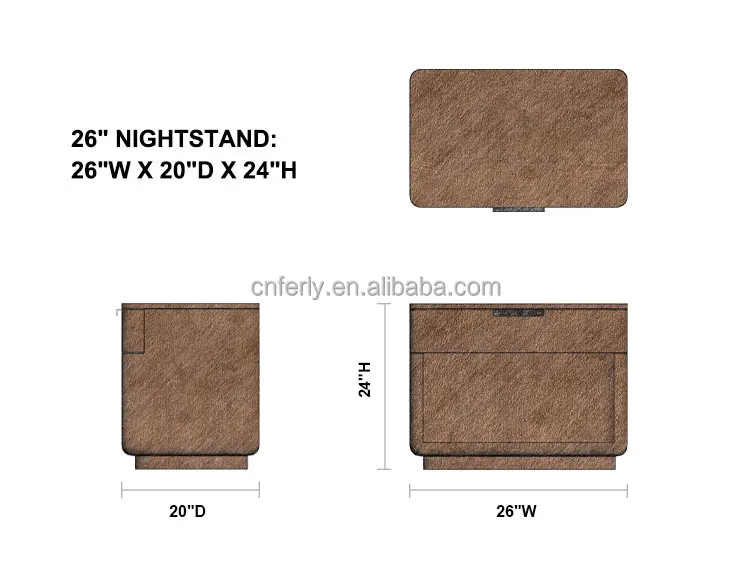 FERLY 2024 New Style Bedside Table Modern Luxury 3 Drawer Dresser Nightstand Bedside Table for Bedroom