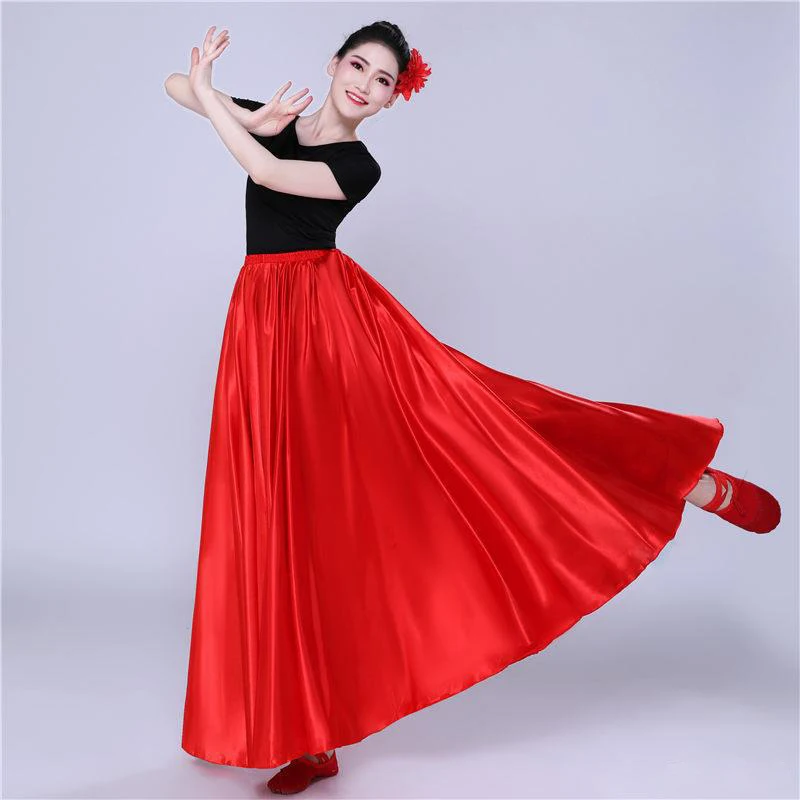 ROYAL SMEELA Falda Flamenca Mujer Gitano 12 Yardas Faldas largas Danza del  Vientre 360 Grados Faldas de Baile Trapear la Longitud del Piso Dobladillo  Grande Traje de Baile : : Moda