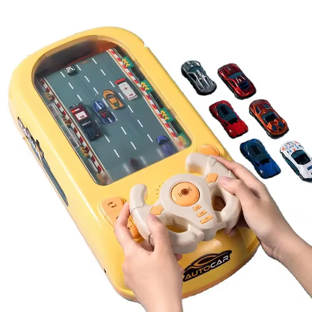 Kids Multi Modes Racing Game Machine Obstacle Avoidance Toys Car Adventure Puzzle Steering Wheel Toy Desktop Game With Sound