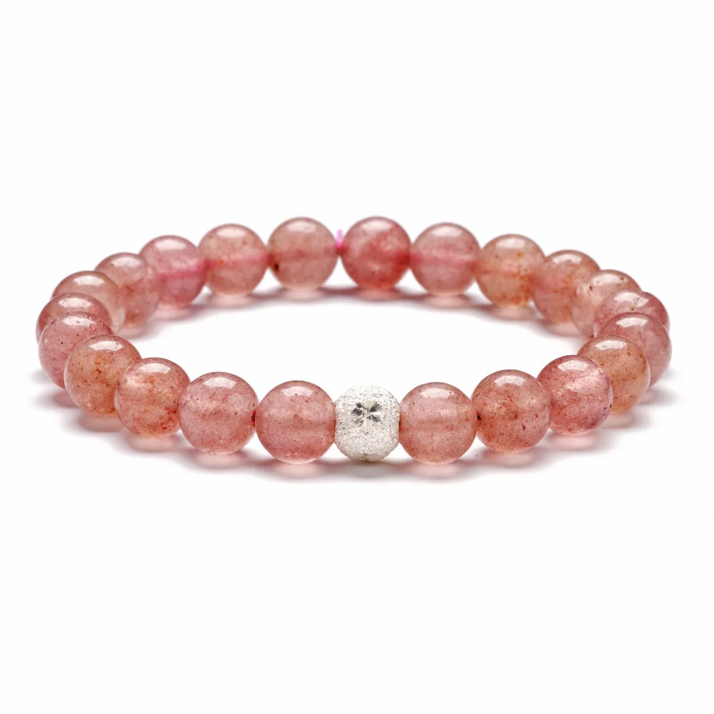Simple Clear Rainbow Crystal Stone Rosary Hand Beaded Coulpe Jewelry Bracelet