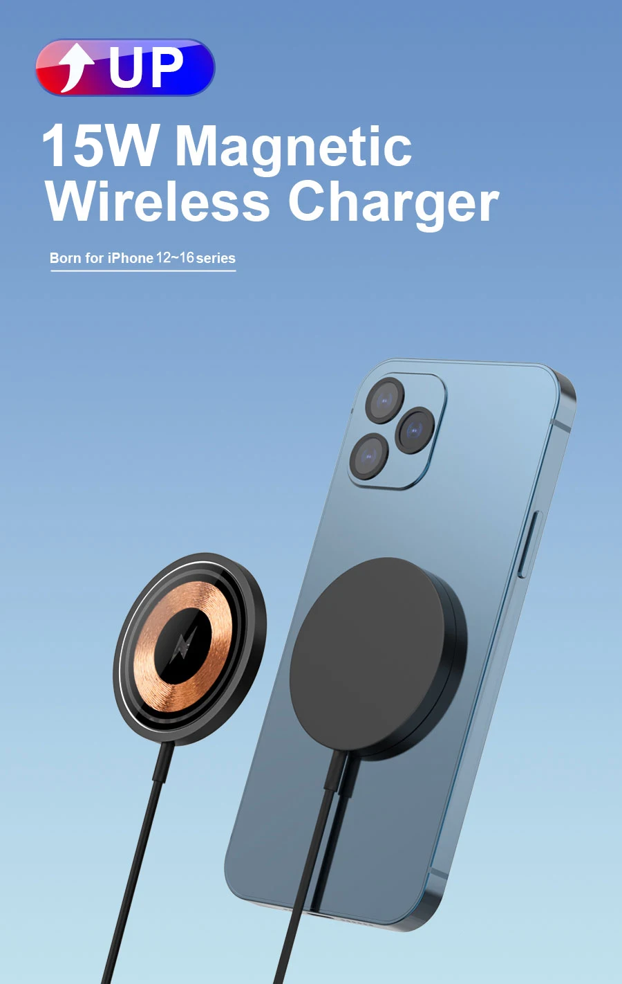 Magnetische draadloze snellader voor iphone 15 en 16_voghion.com