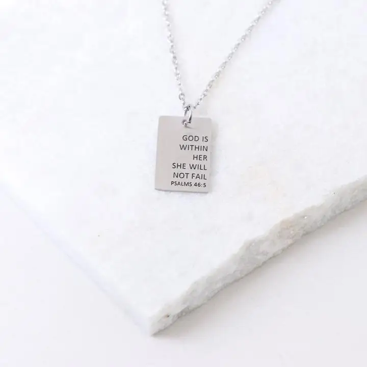 Christian Jewelry God Is Within Her She Will Not Fall Necklace Christian Daughter Jewelry Scripture Jewelry