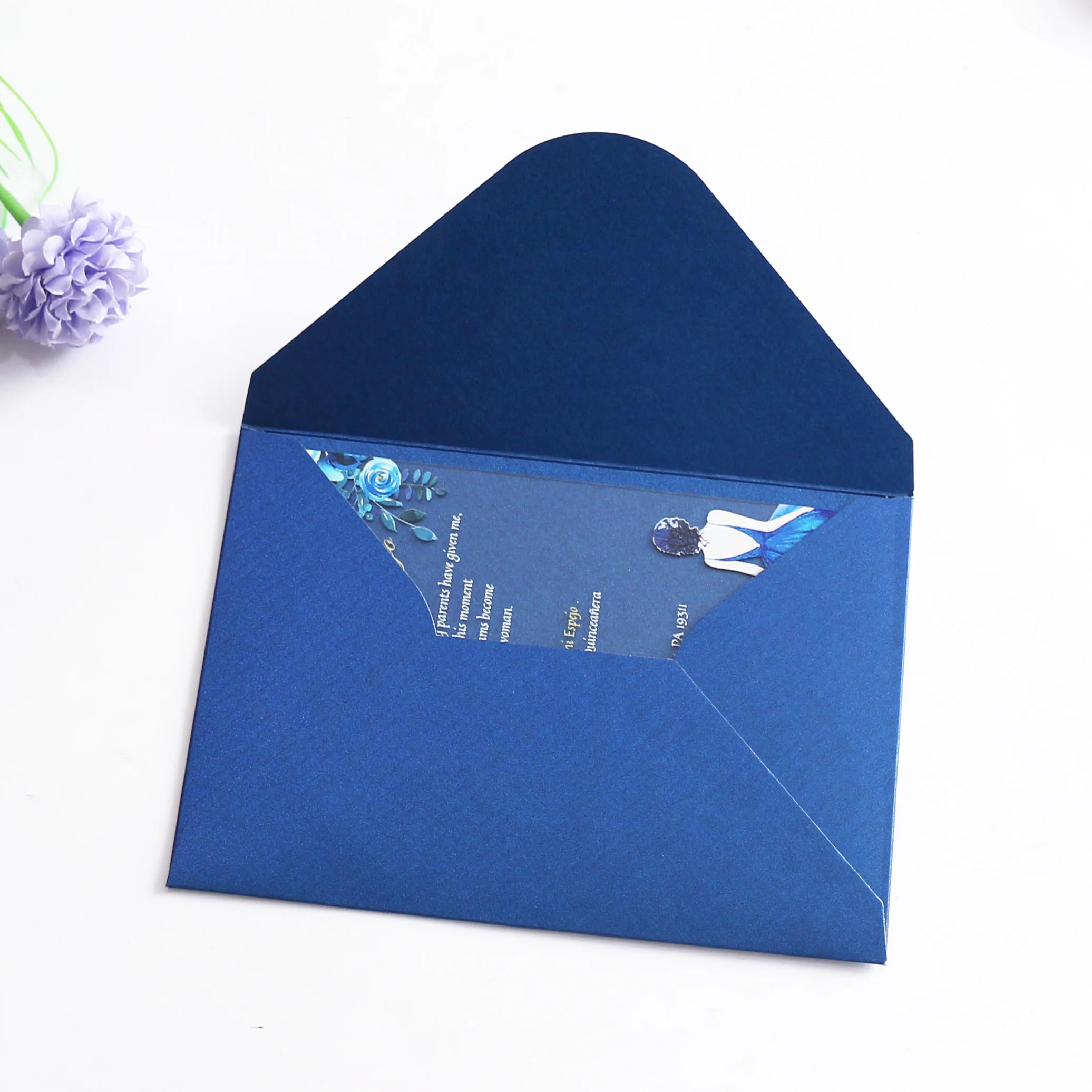 Free Design Custom Romantic Clear Acrylic Graduation Greeting Cards Birthday Evening Party Invitations Cards