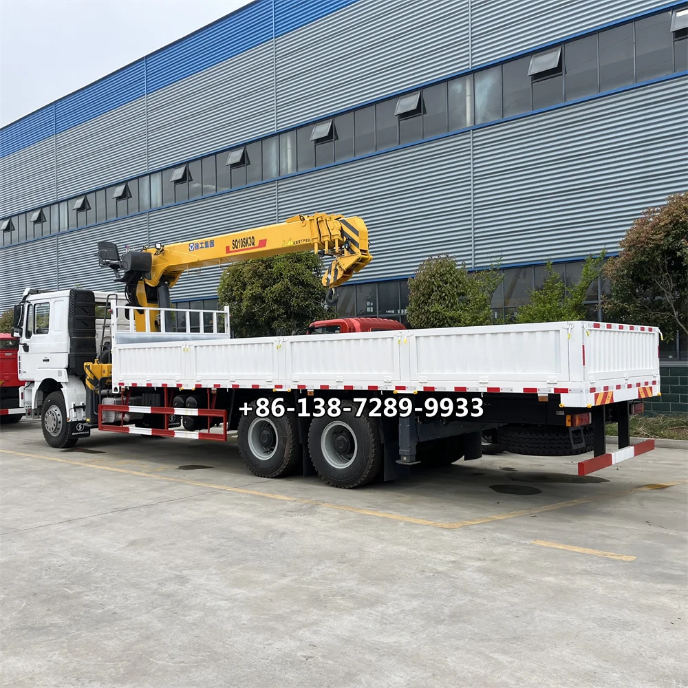 Shacman Truck Mounted Cranes 6x4 10-14ton Straight Telescoping Boom Arm ...