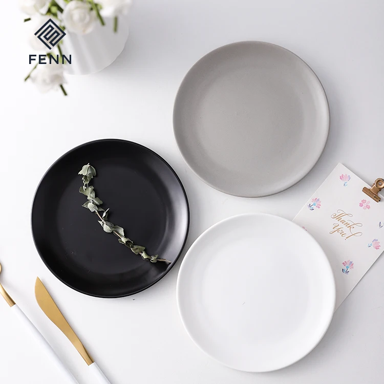 product fenn high performance matte glaze round shallow custom restaurant wedding ceramic plate dinning dishes serving for home or hotel-58