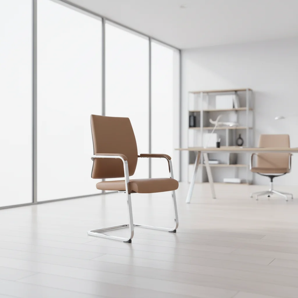 Modern Ergonomic Adjustable Height Executive Frame PVC Leather Task Chair 2