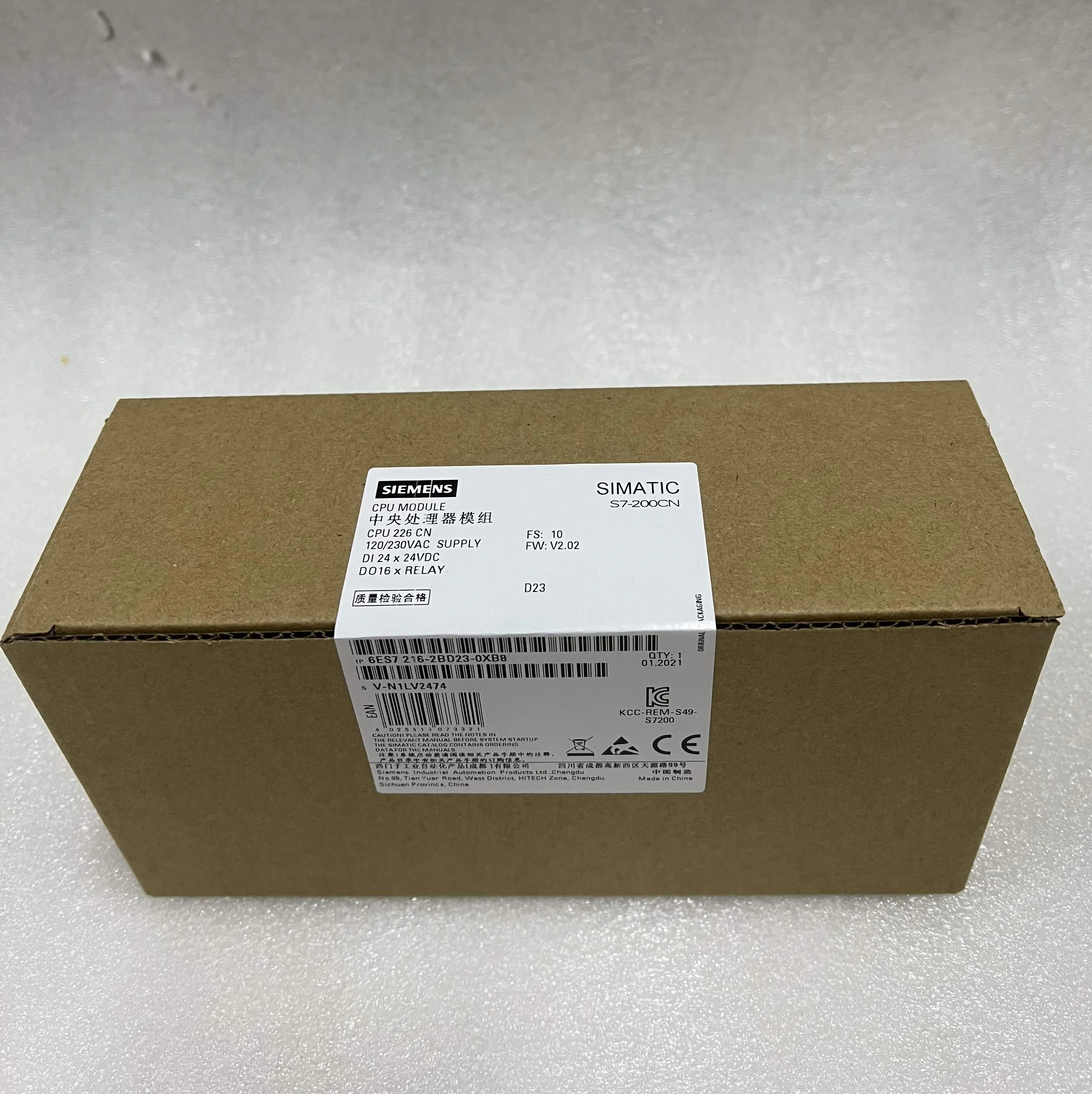 Siemens SIMATIC S7-200CN CPU Module 6ES7216-2BD23-0XB8 Siemens SIMATIC S7-200CN CPU Module 6ES7216-2BD23-0XB8