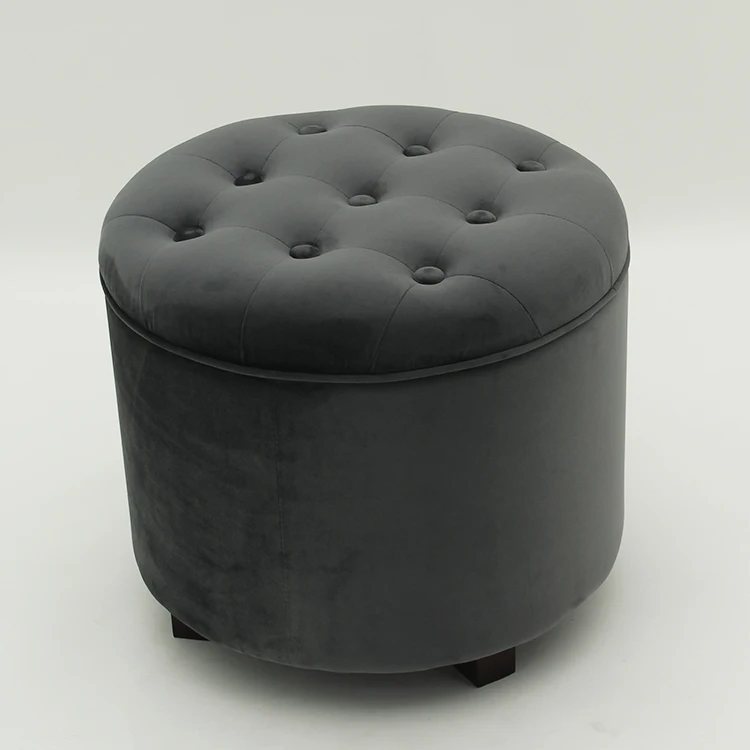 Customized 2021 Tufted Ottoman Velvet Storage Sofa Ottoman Stool Chair