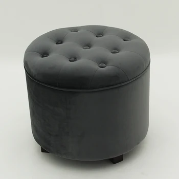Customized 2021 Tufted Ottoman Velvet Storage Sofa Ottoman Stool Chair