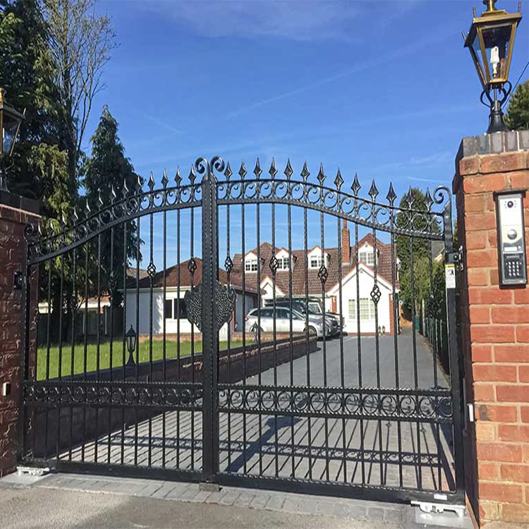 hs-mg7 new style courtyard front gate designs wrought iron fancy