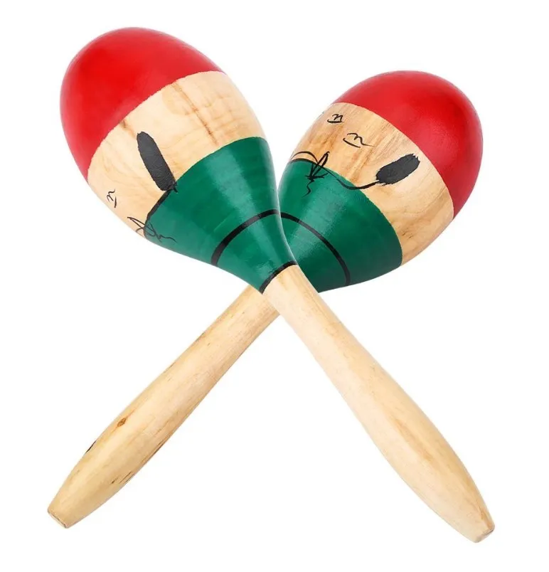 Percussion Wholesale Little Wooden Maracas Musical Instrument With Good