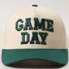 Cappellino da baseball adulto verde scuro beige per il giorno della partita