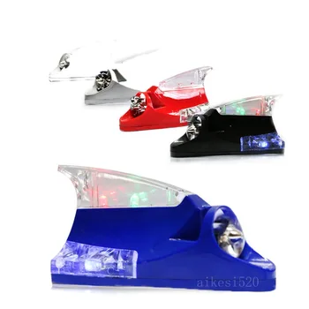Shark Fin Function Universal Wind Power Antenna, Light-emitting Diode, Seven-color Light, Car Decorative Antenna, Roof Antenna