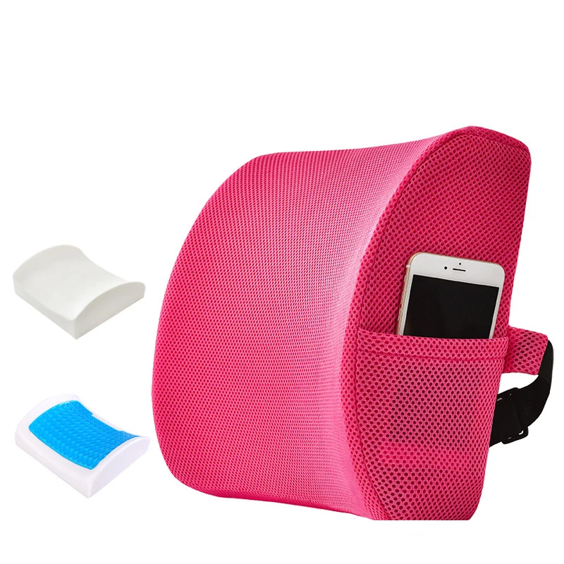 2024 High Quality Backrest Posture Corrector Office Chair Car Drivers Memory Foam Lumbar Spine Waist Support Cushion Pillow