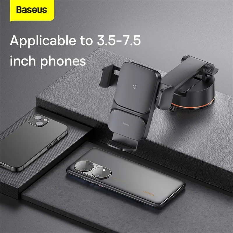 Baseus Qi 15W Car Mount Wireless Charger Smart Portable