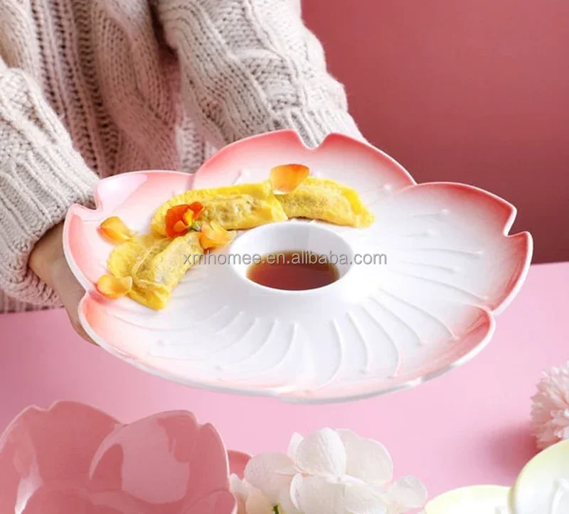 Ceramic Sakura Dish Pottery Porcelain Japanese Sakura Flower Style Big ...