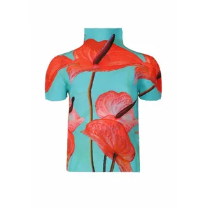 High Quality Wholesale Factory Miyake Pleated Flower Top Women Casual Style Shirt Pleats Short Sleeve T-Shirt