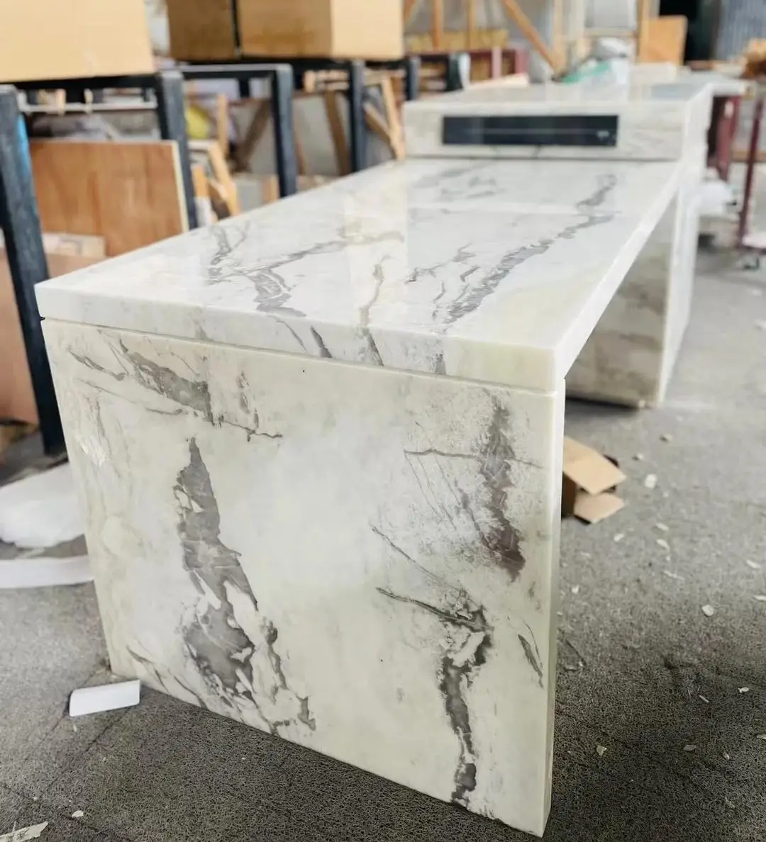 product modern natural white marble indoor kitchen and bathroom vanity top weak sink design with 1 year warranty-1