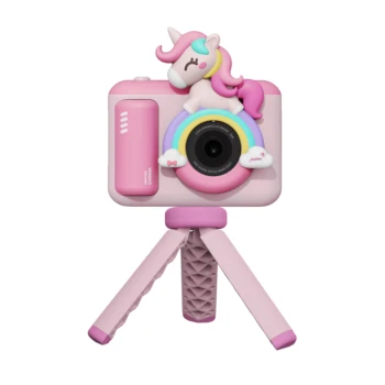 Best Quality Low Price Recording Function Toys Unicorn 1080p Video Camara Photo Gift Cartoon Frame Hd Kids Camera With Stand