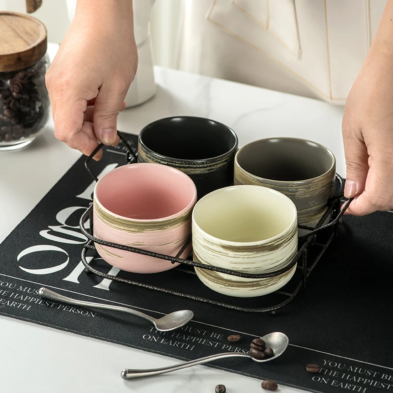 Wholesale White Ceramic Snack Bowls Set with Golden Tray Serving for Kitchen Dipping Cake Serving Home or Restaurant Use