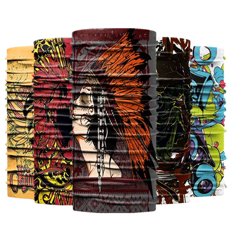 Factory Make Logo Design Famous Funny Popular Magic Multifunction Tubular Simple Sport Fish Neck Bandana