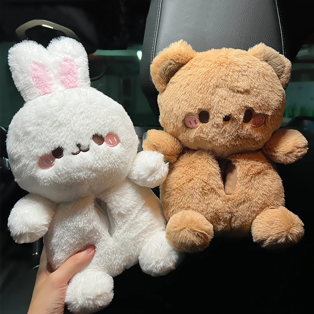 Adorable Bear Tissue Holder for Car - Plush Toy with Storage main image 1