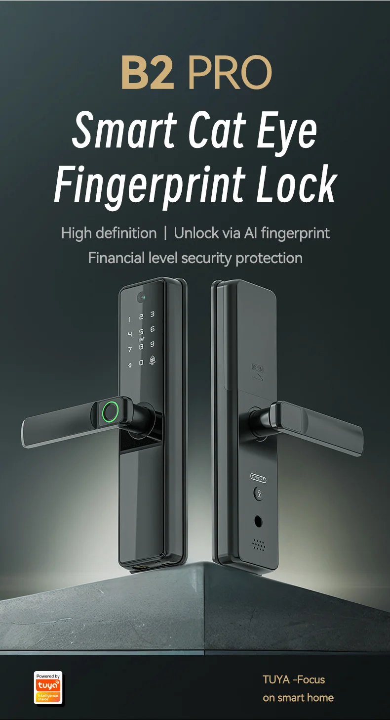 Keyless Entry System Smart Home Remote Control Tuya Camera WiFi Biometric Door Lock App Electronic NFC Door Lock