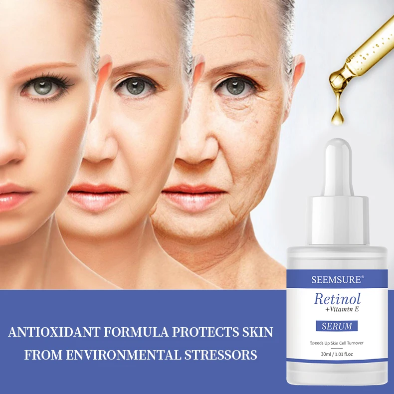 Oem Custom Beauty Retionl Vitamin E Facial Serums Moisturizing Skincare Set Anti Aging Organic