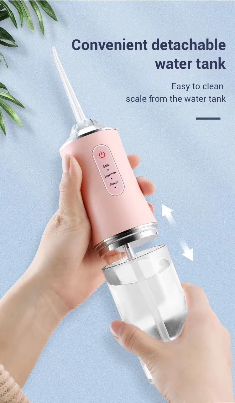 Cordless 230ml Water Flosser for Teeth Cleaning Portable Electric Household Product with Battery Power Source Oral Irrigator