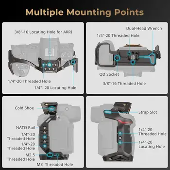 SmallRig Night Eagle Z6III Camera Cage for Nikon Z6 III, Aluminum Alloy Full Cage for Microphone and Light - 4521 detail image