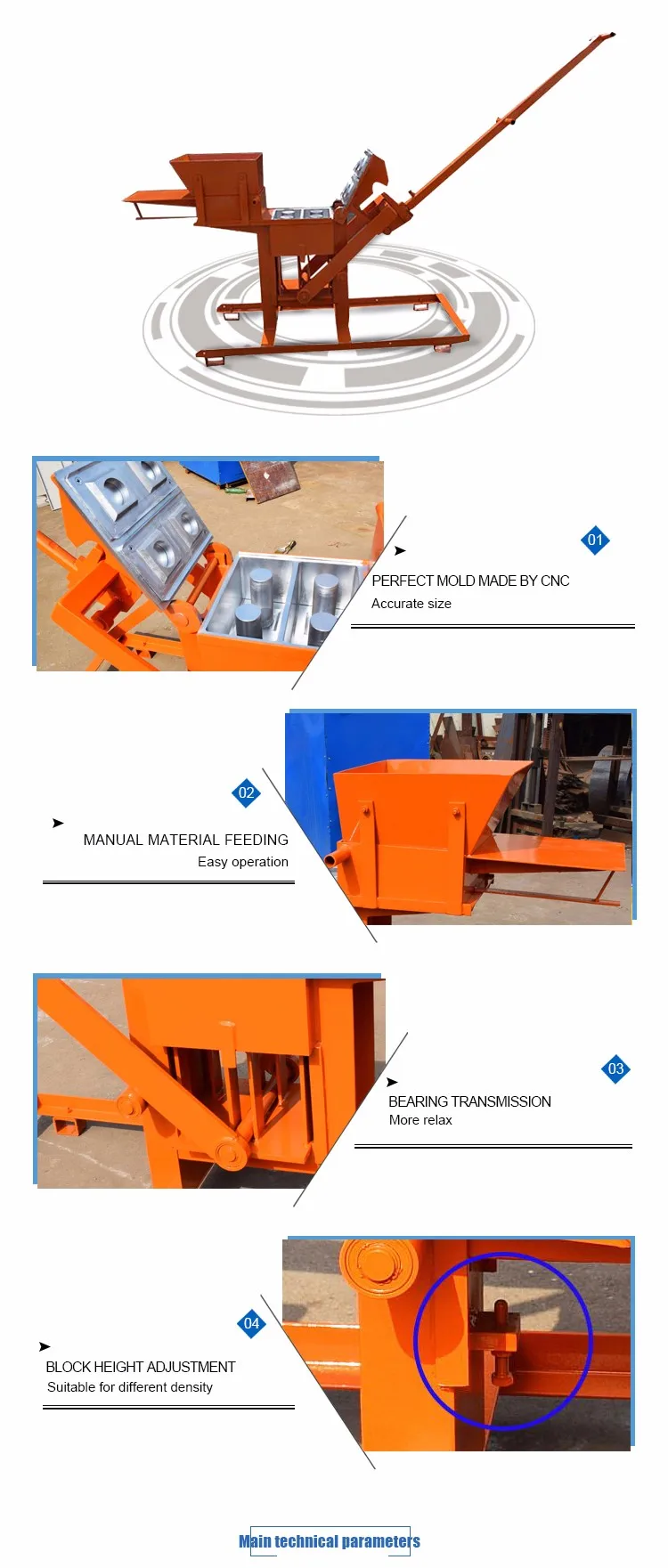 Small Manual Clay Soil Interlocking Brick Making Machine