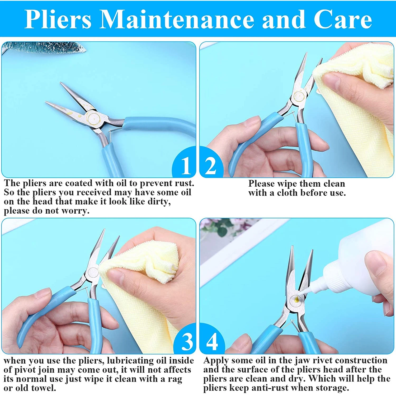 4pcs jewelry pliers tool set includes