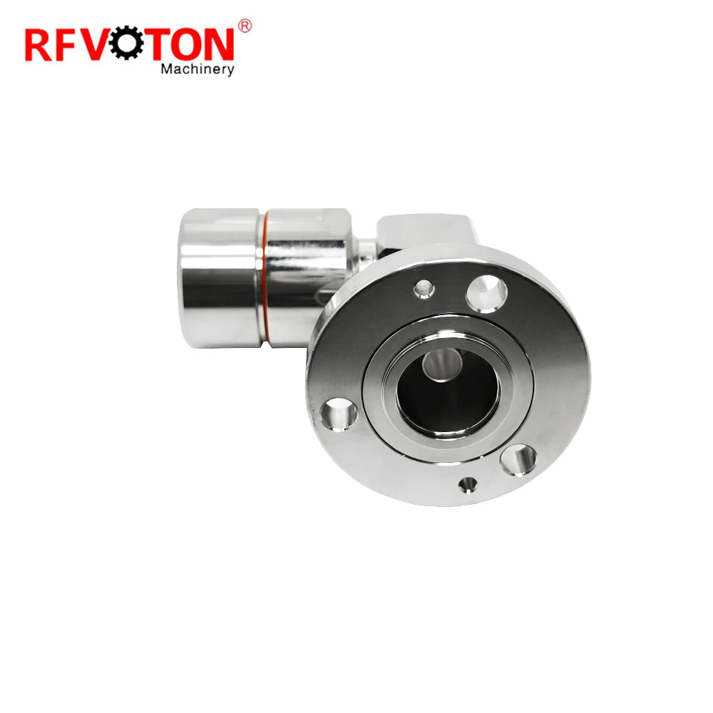 Giá nhà máy: Đầu nối góc vuông 90 độ EIA 7/8 inch có mặt bích dành cho cáp feeder dạng bọt IF45 7/8 inch, mặt bích EIA bằng đồng thau, tuân thủ tiêu chuẩn RoHS