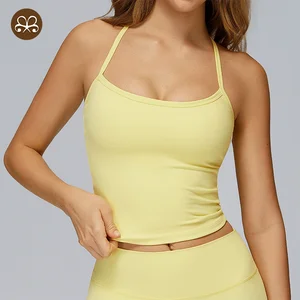 In Stock Gym Sexy Back Halter Tank Top Bra Women Fitness Top Sports Wear Quick Dry Yoga Clothing