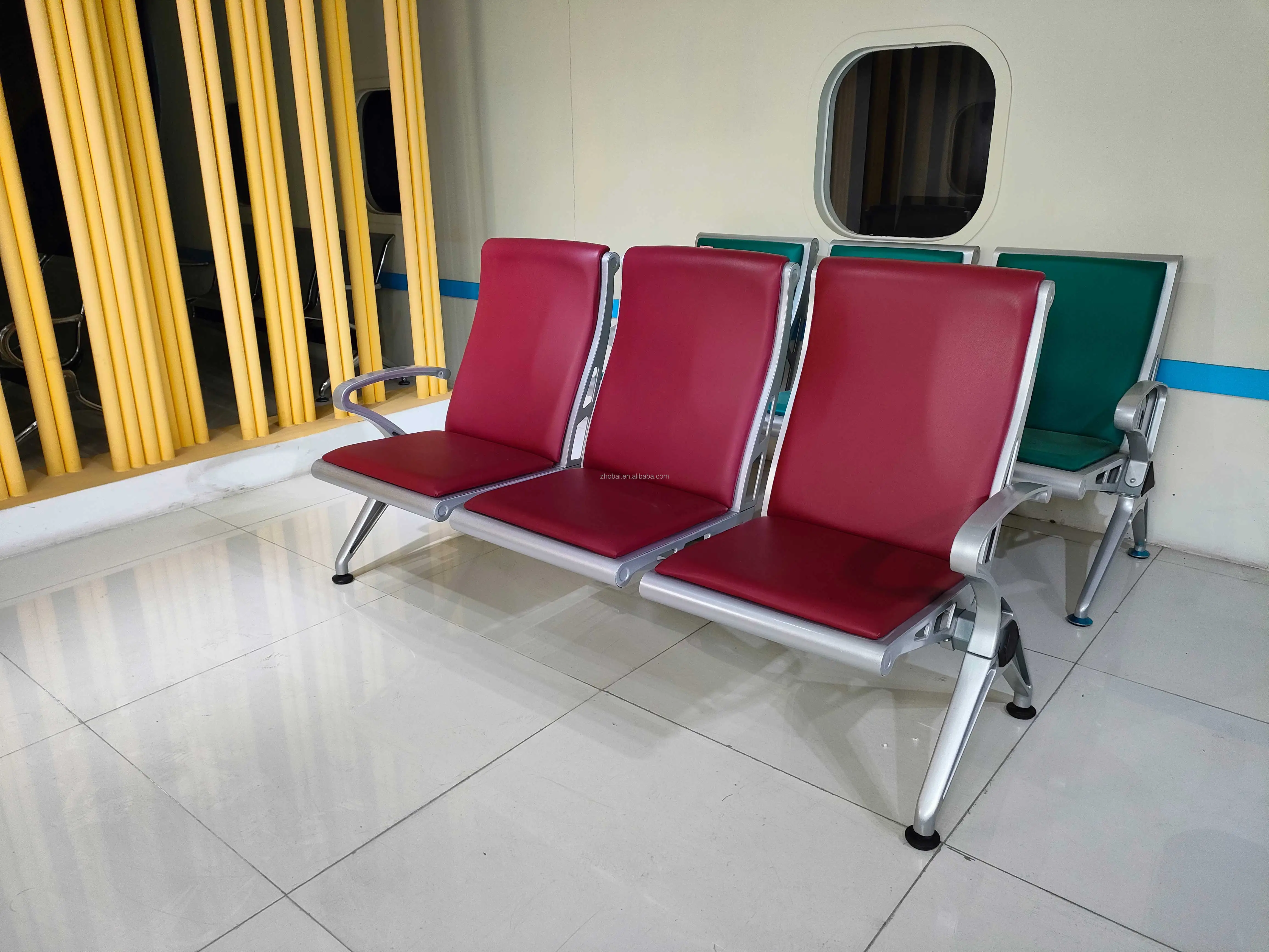 Modern PU Leather3 Seat Armrest Waiting Room Chairs for Dining Lobby Conference Reception Guest Seating Clinics Barber Salons 6
