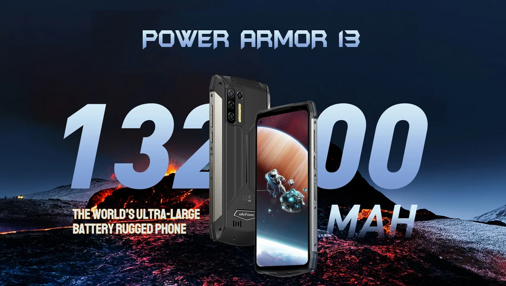 Ulefone Power Armor 13 13200mAh Rugged Phone 256GB Android 11 Waterproof Smartphone 6.81 2.4G/5G WLAN Mobile Phones NFC Global