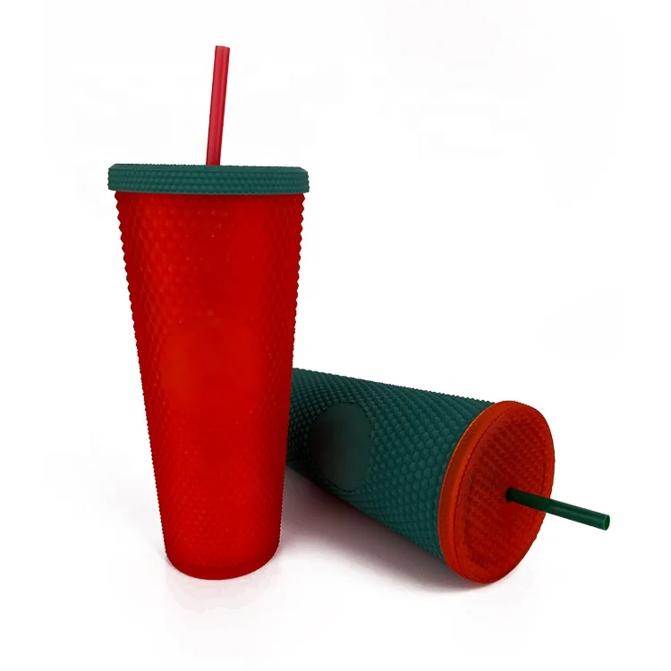 24 унции рождественские украшения для дома лучший подарок чашка с шипами подарок на Хэллоуин бутылка для воды новая сетка радужные матовые цветные стаканы