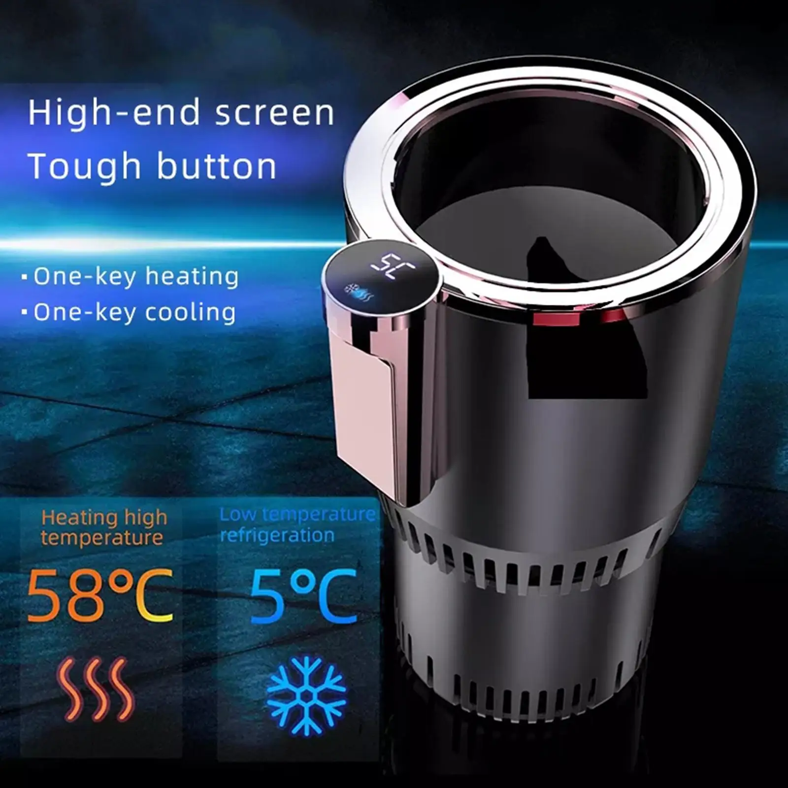 Hot Selling Auto Hot Cold Holder Car Coffee Warmer Cooler Cup Heating Smart Control Electric Mug Drink Holder